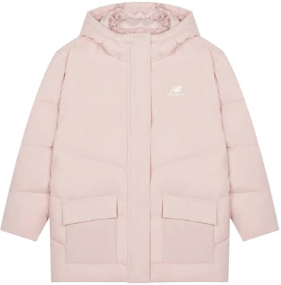 (Women) New Balance Pink Logo Graphic Hooded Down Jacket. AWJ23333-PS1 Buy (Women) New Balance Pink Logo Graphic Hooded Down Jacket. AWJ23333-PS1