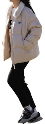 (Women) New Balance Short Brown Feather Down Jacket with Suede Collar. 5PC43122-LBE Shop (Women) New Balance Short Brown Feather Down Jacket with Suede Collar. 5PC43122-LBE