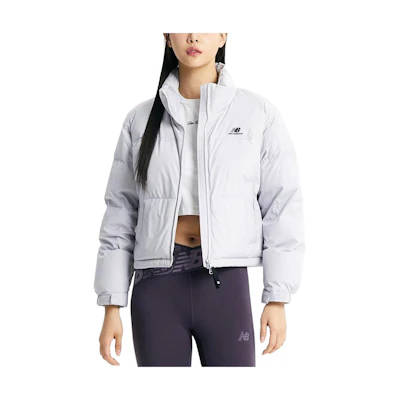 (Women) New Balance Violet Solid Logo Zip-Up Stand Collar Jacket. NBNPD4W122-70