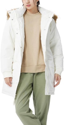 (W) New Balance 白色帶毛帽羽絨外套附標誌印花. AWJ23345-CRM Shop (W) New Balance 白色帶毛帽羽絨外套附標誌印花. AWJ23345-CRM