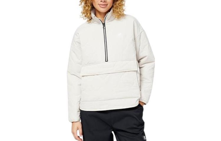 (Women) New Balance  White Half-Zip Pullover Lightweight Jacket WJ23501-MBM