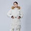 Shop (Women) New Balance White Hooded Long Down Jacket with Fur Collar. AWJ34318CIC
