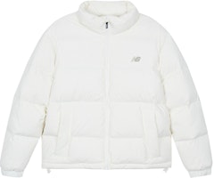 (Women) New Balance White Puffer Down Jacket Casual Loose Fit. AWJ34303-CIC (Women) New Balance White Puffer Down Jacket Casual Loose Fit. AWJ34303-CIC