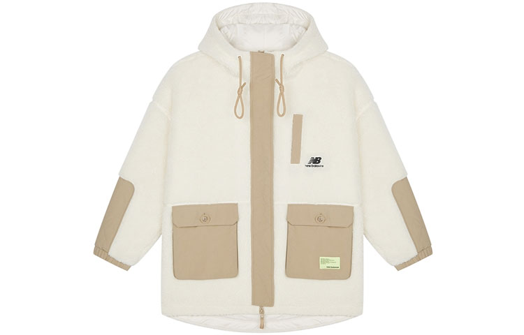 (Women) New Balance  Winter Sherpa Fleece Hoodie Jacket - Off-White AWJ21303-IV