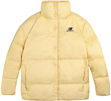 (Women) New Balance Winter Yellow Puffer Jacket with Logo and Zipper High Collar. 5PB4U152-YL Order (Women) New Balance Winter Yellow Puffer Jacket with Logo and Zipper High Collar. 5PB4U152-YL