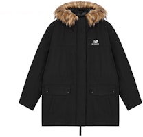 (Women) New Balance Black Down Jacket with Fur Hood Winter Coat Long Sleeve. AWJ13340-BK (Women) New Balance Black Down Jacket with Fur Hood Winter Coat Long Sleeve. AWJ13340-BK