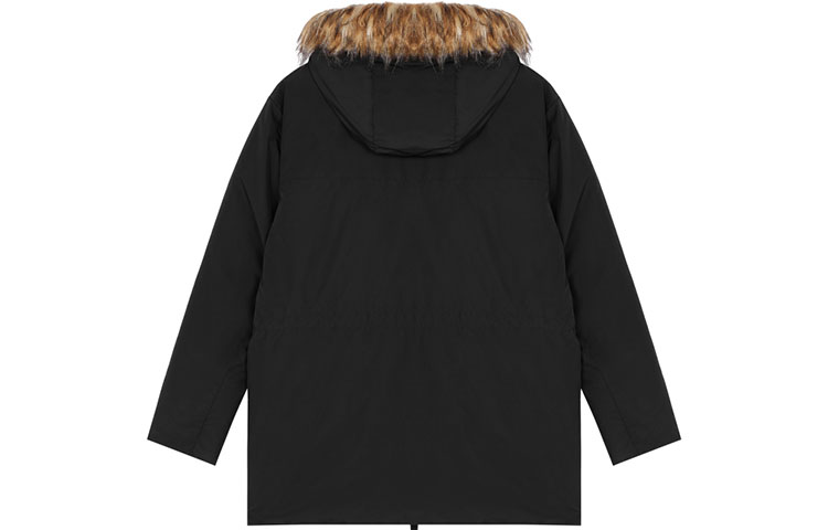 Lookbook (Women) New Balance Black Down Jacket with Fur Hood Winter Coat Long Sleeve. AWJ13340-BK
