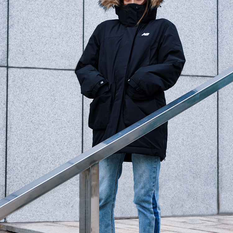 (Women) New Balance Black Mid-Length Down Jacket for Winter Workwear NP943022-BK 圖 4