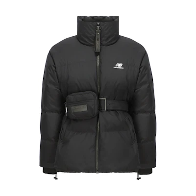(Women) New Balance Black Winter Puffer Jacket with Fitted Waist. 5PB4U242-BK