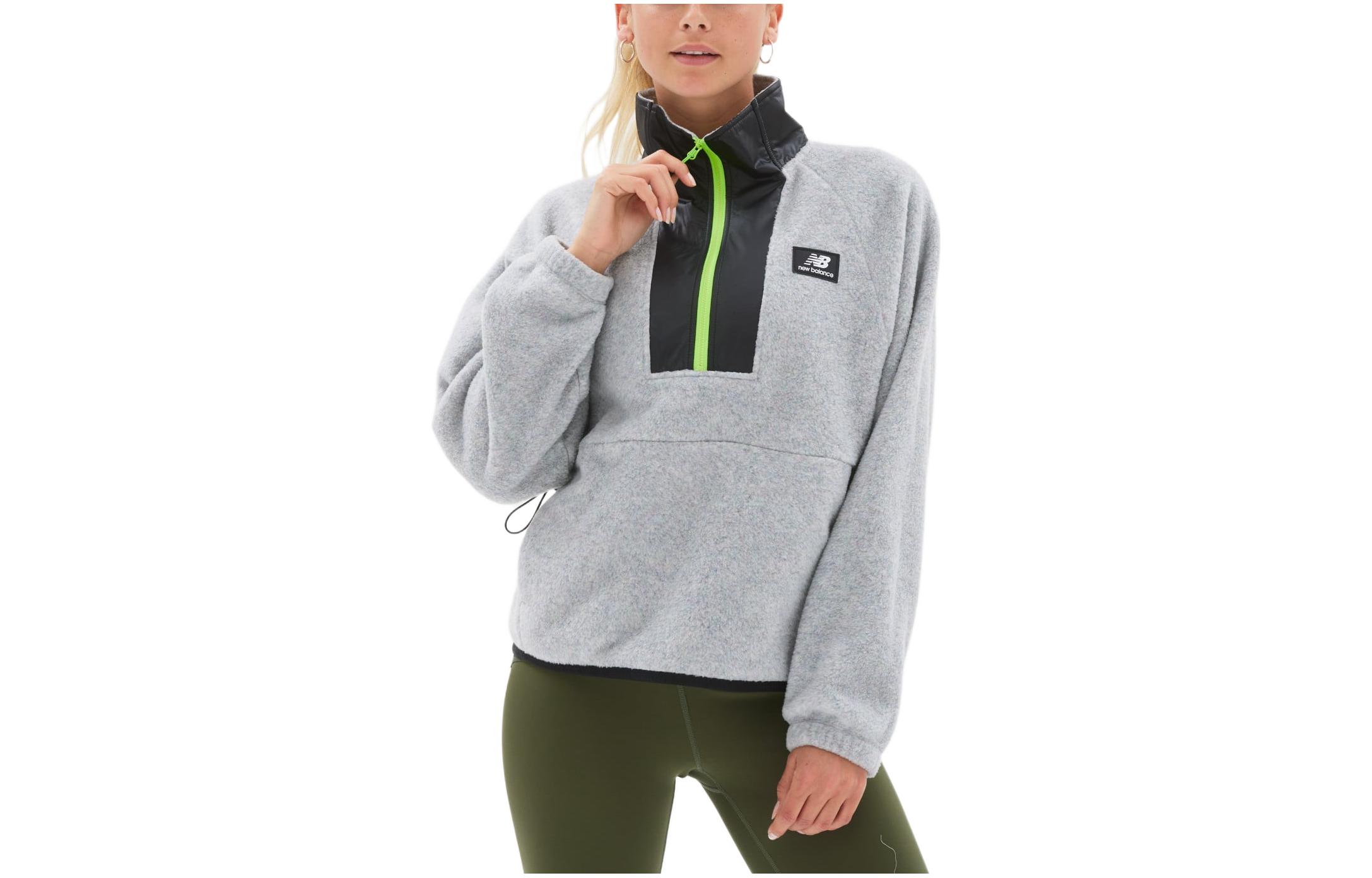 (Women) New Balance Colorblock Half-Zip Jacket Gray Long-Sleeve Pullover WT23522-GML 圖 2