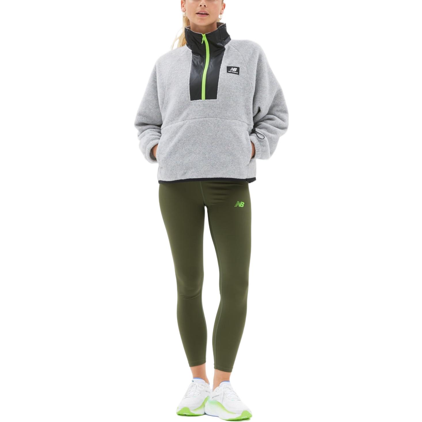 (Women) New Balance Colorblock Half-Zip Jacket Gray Long-Sleeve Pullover WT23522-GML 圖 3