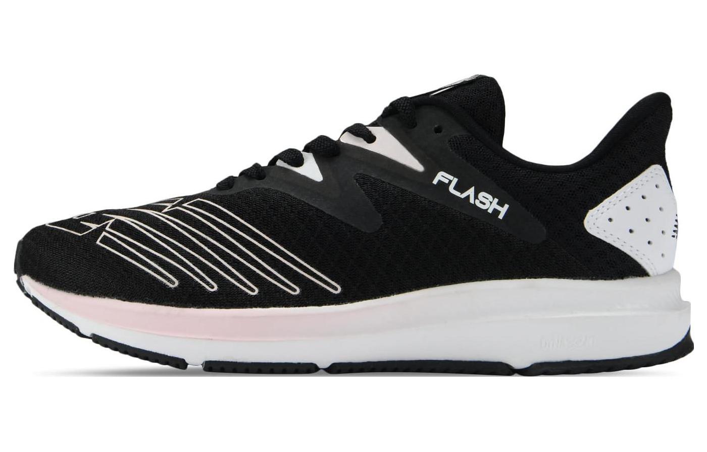 (Women) New Balance Flash Low Top Running Shoe Black White 'Shock Absorption Non-Slip' WFLSHBJ6