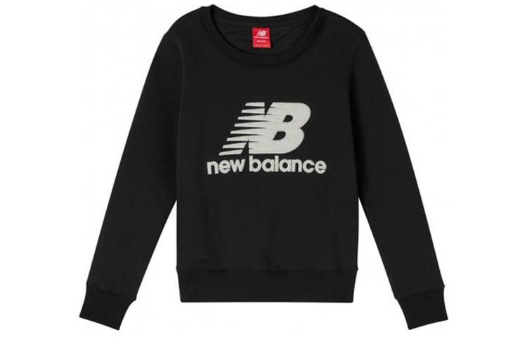 (Women) New Balance Fleece Knit Sweatshirt Black Casual Activewear AWT93577-BK