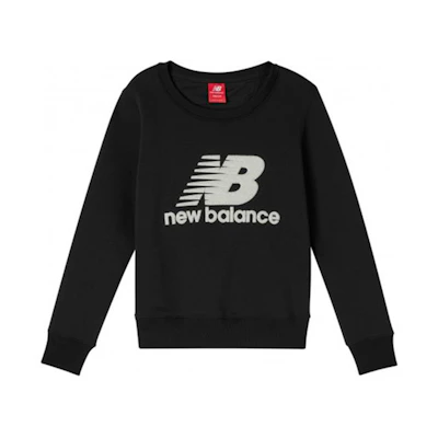(Women) New Balance Fleece Knit Sweatshirt Black Casual Activewear AWT93577-BK
