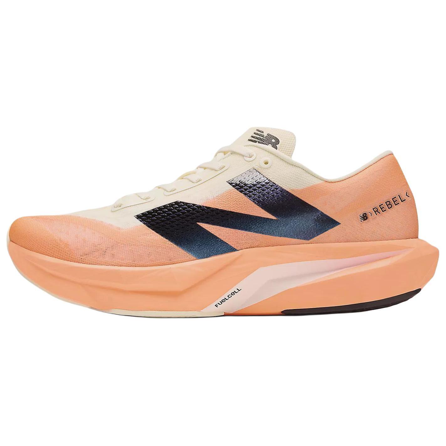 (Women) New Balance FuelCell Rebel v4 Running Shoes Orange White - Durable & Comfy WFCXCC4