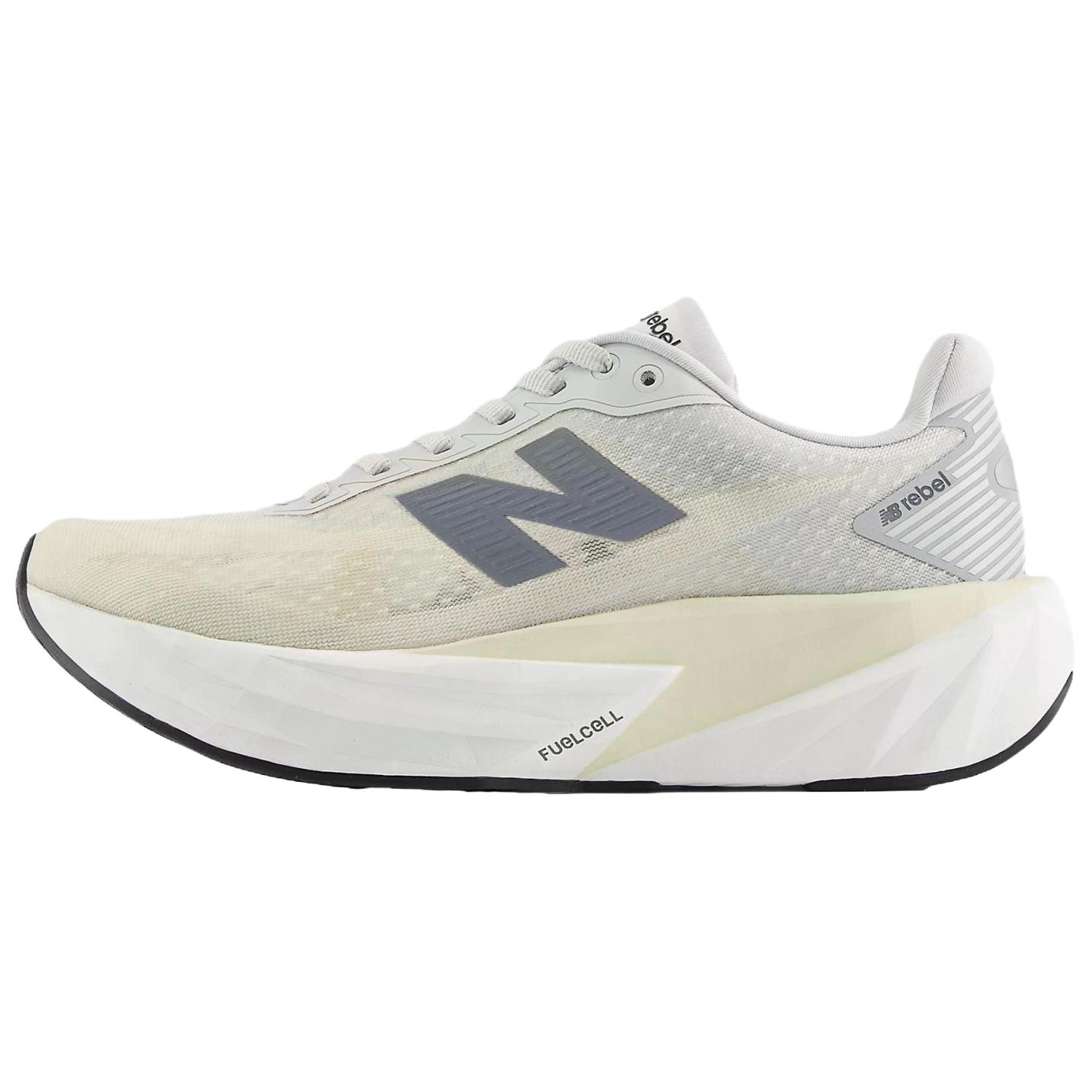 (Women) New Balance FuelCell Rebel v5 Running Shoes Linen Gray Classic Style WFCXLX5