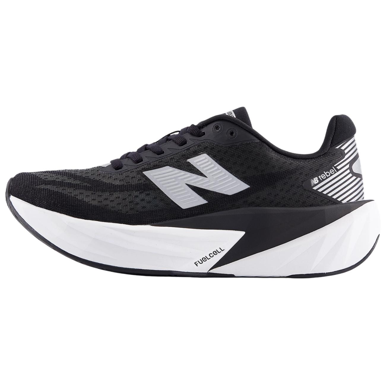 (Women) New Balance FuelCell Rebel v5 Running Shoes Black White Lightweight Breathable WFCXLK5