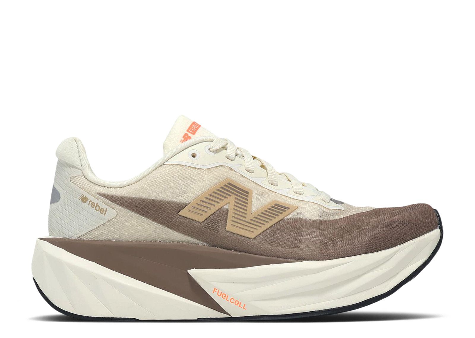 (Women) New Balance Fuelcell Rebel v5 Wide 'Beige Brown' WFCXLJ5D