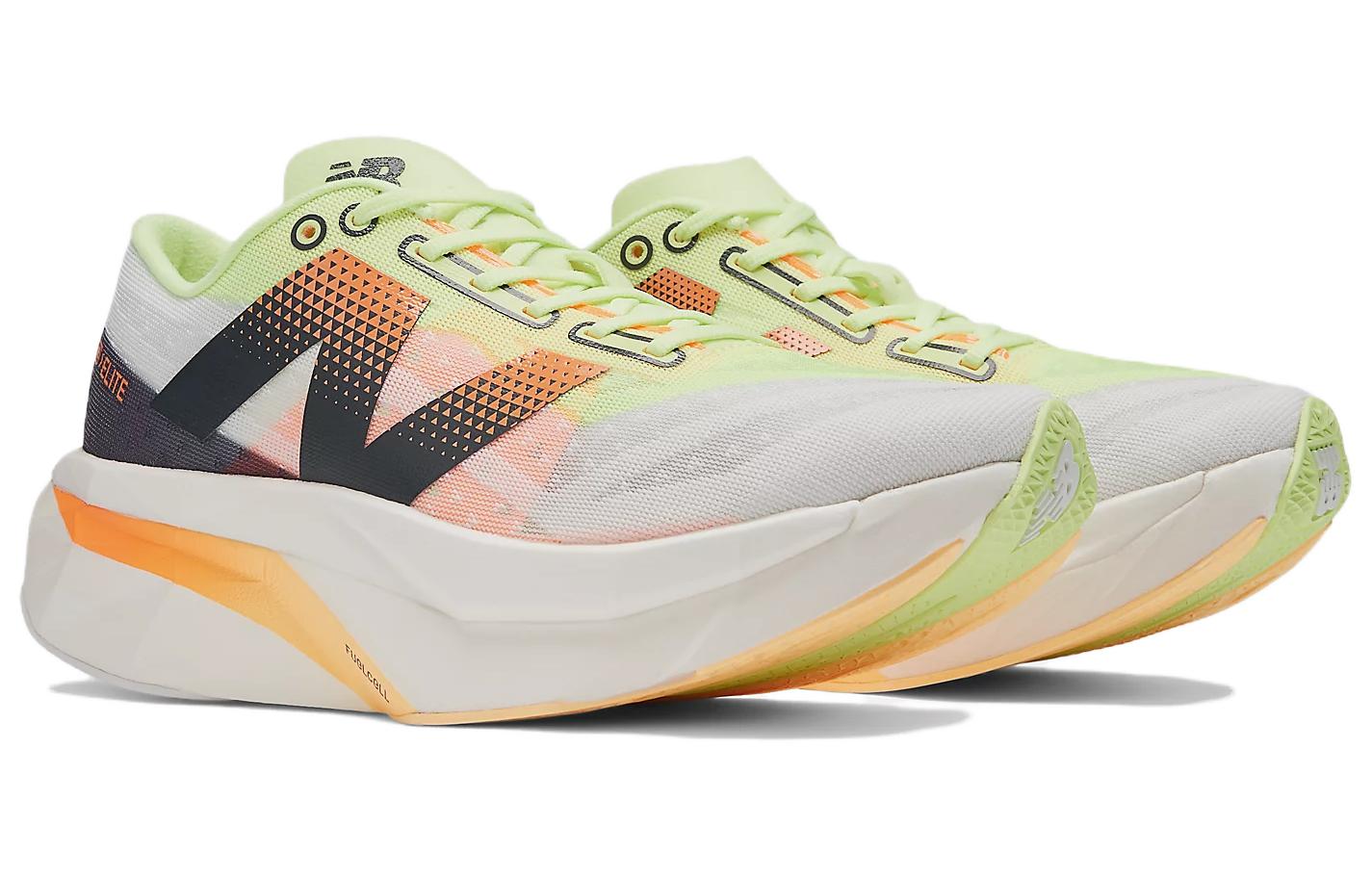 Shop New Balance NB FuelCell SuperComp Elite v4 減震 低筒 跑步鞋 女款 黃白