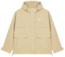 (Women) New Balance FW22 Khaki Outdoor Hooded Logo Workwear Jacket AWJ23315-INC (Women) New Balance FW22 Khaki Outdoor Hooded Logo Workwear Jacket AWJ23315-INC