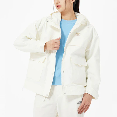 (W) New Balance FW22 Jaket Hoodie Tenun Off-White AWJ23315-CIC Details for (W) New Balance FW22 Jaket Hoodie Tenun Off-White AWJ23315-CIC