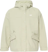 (Women) New Balance Green Lightweight Breathable Woven Running Jacket AWJ41305-OVN (Women) New Balance Green Lightweight Breathable Woven Running Jacket AWJ41305-OVN