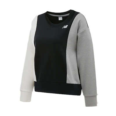 (Women) New Balance Grey Fleece-Lined Crewneck Sweatshirt AWT03146-AG