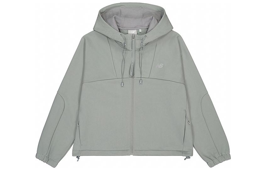 (Women) New Balance Grey Monochrome Hooded Casual Sports Jacket MDE12522-GR