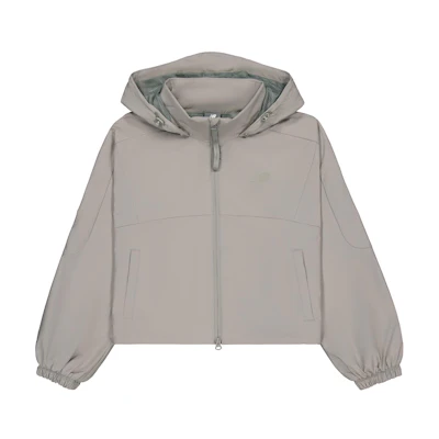 (Women) New Balance Letter Logo Woven Hooded Jacket in Dark Grey NAE34042-DKG