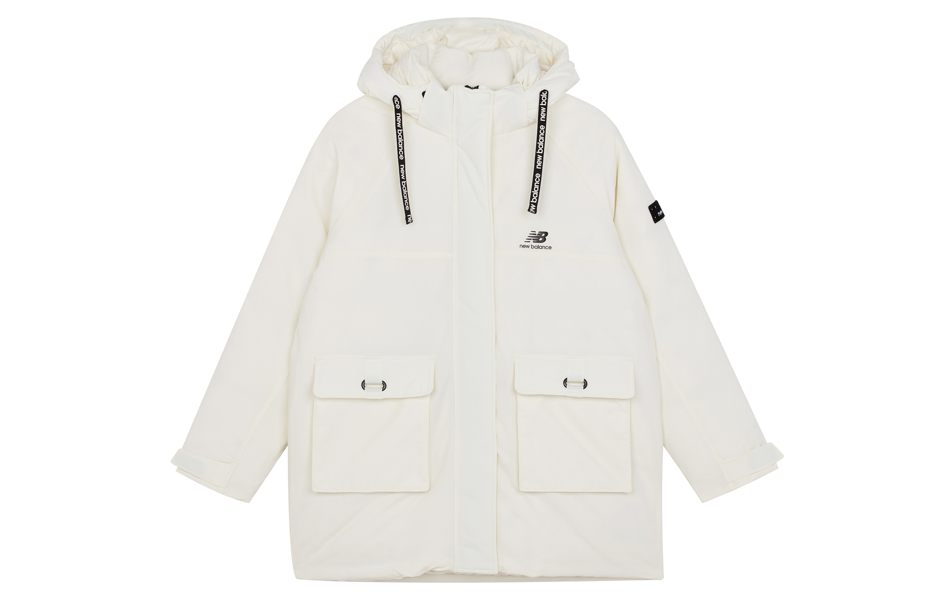 Order (Women) New Balance Logo Embroidered Long Down Jacket Winter White Coat. AWJ14350-NMC