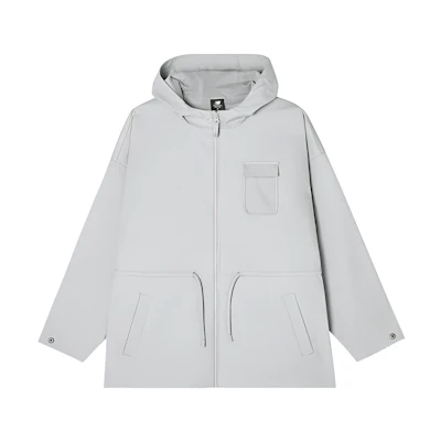 (Women) New Balance Logo Woven Hooded Jacket Light Grey AWJ11383-OGR