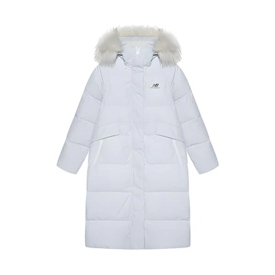 (Women) New Balance Long Winter Down Jacket Grey Casual Sport Warm Coat NCNPA46032-GR