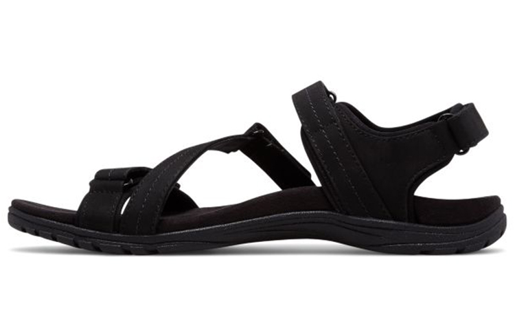 (Women) New Balance Maya Leather Sandal Velcro Minimalistic Casual Open Toe Pure Black Sandals WR2100BK
