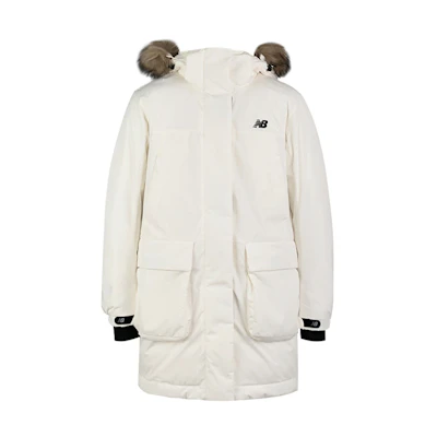 (Women) New Balance Mid-Length Utility Down Jacket in Ivory White NP943022-IV