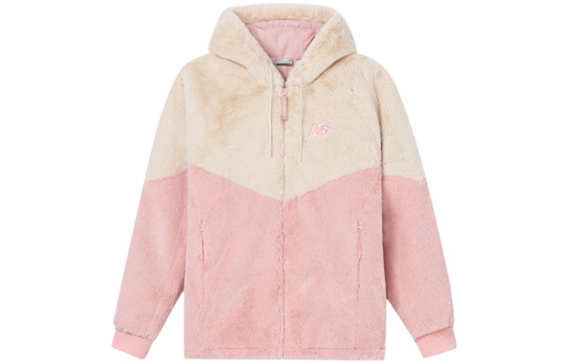 Order (W) New Balance Jaket Rajut Kasual Logo Pink Colorblock yang Berpori 6DC43142-PK