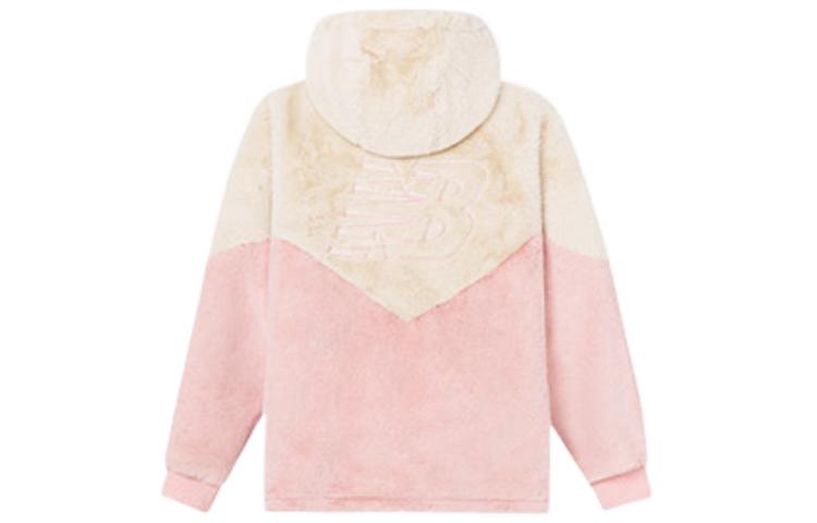 Lookbook (W) New Balance Jaket Rajut Kasual Logo Pink Colorblock yang Berpori 6DC43142-PK