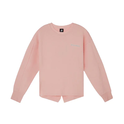 (Women) New Balance Pink Layered Back Split Pullover Sweatshirt AWT03327-BMP
