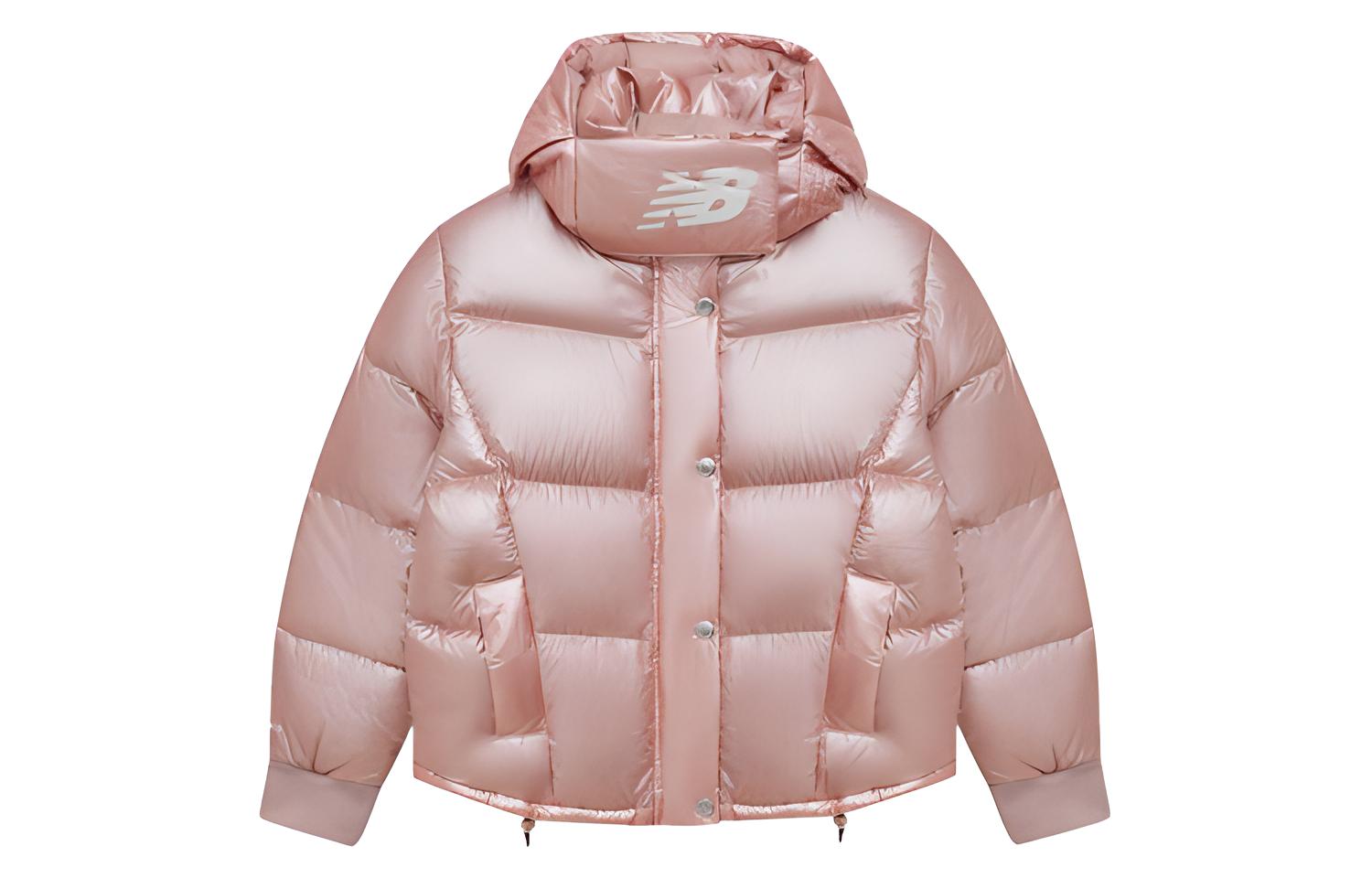 (Women) New Balance Short Pink Down Jacket Winter Hooded Coat AWJ04312-LXP