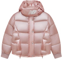 (Women) New Balance Short Pink Down Jacket Winter Hooded Coat AWJ04312-LXP (Women) New Balance Short Pink Down Jacket Winter Hooded Coat AWJ04312-LXP