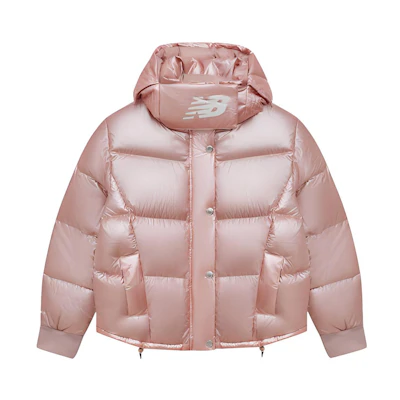 (Women) New Balance Short Pink Down Jacket Winter Hooded Coat AWJ04312-LXP