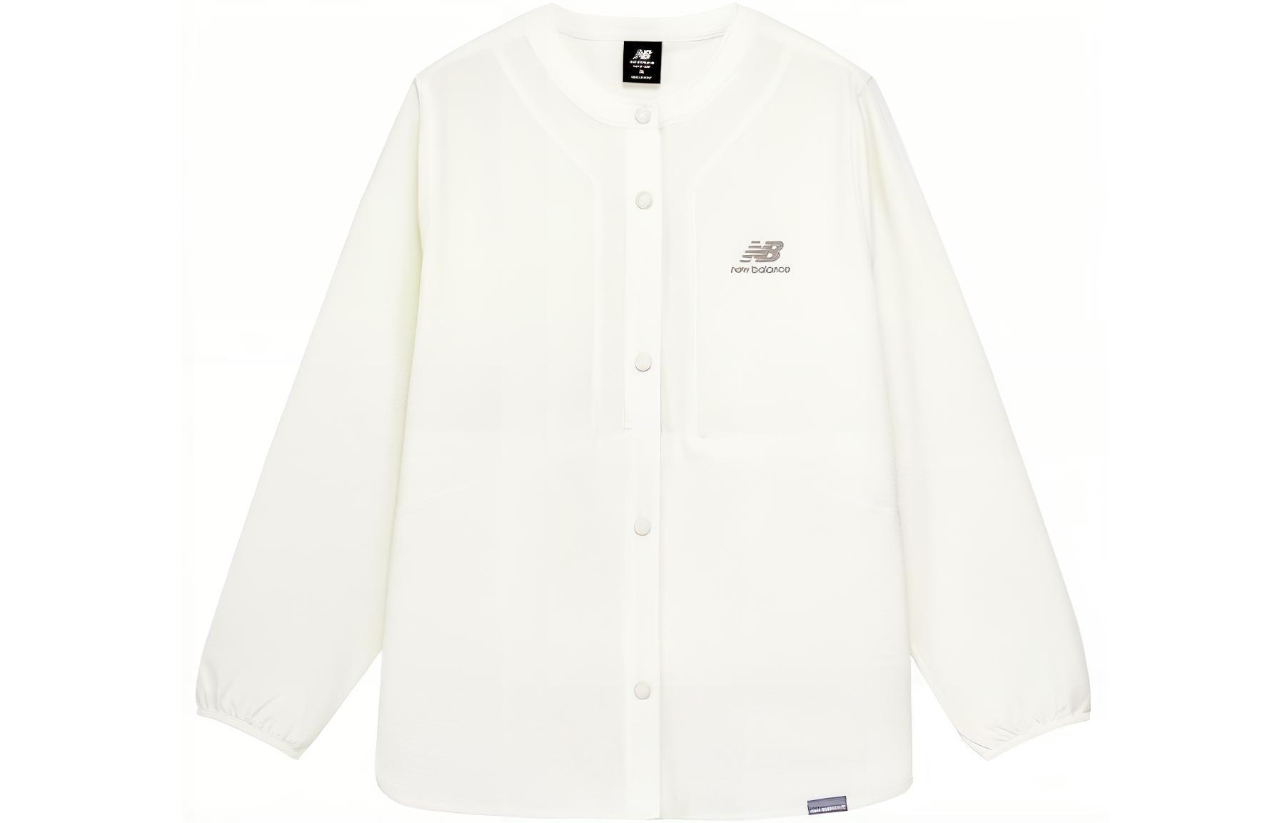 (Women) New Balance Solid Button Casual Woven Jacket White AWJ32316-CIC