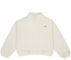 (Women) New Balance Solid Color Zip-Up Jacket White MDD48132-IV (Women) New Balance Solid Color Zip-Up Jacket White MDD48132-IV