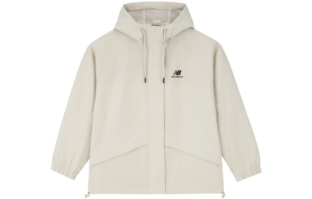(Women) New Balance Solid Color Zip Hoodie Jacket Khaki AWJ33314-BE 圖 2