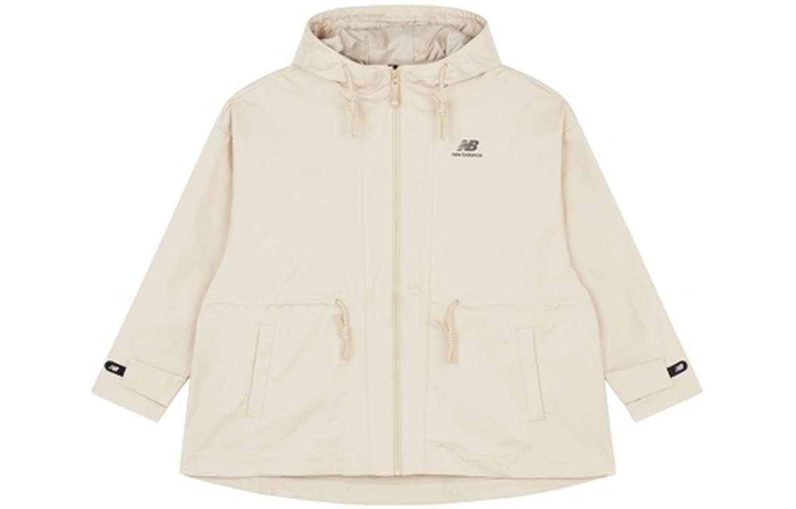 (Women) New Balance Solid Hoodie Jacket Women Beige AWJ21313-MS
