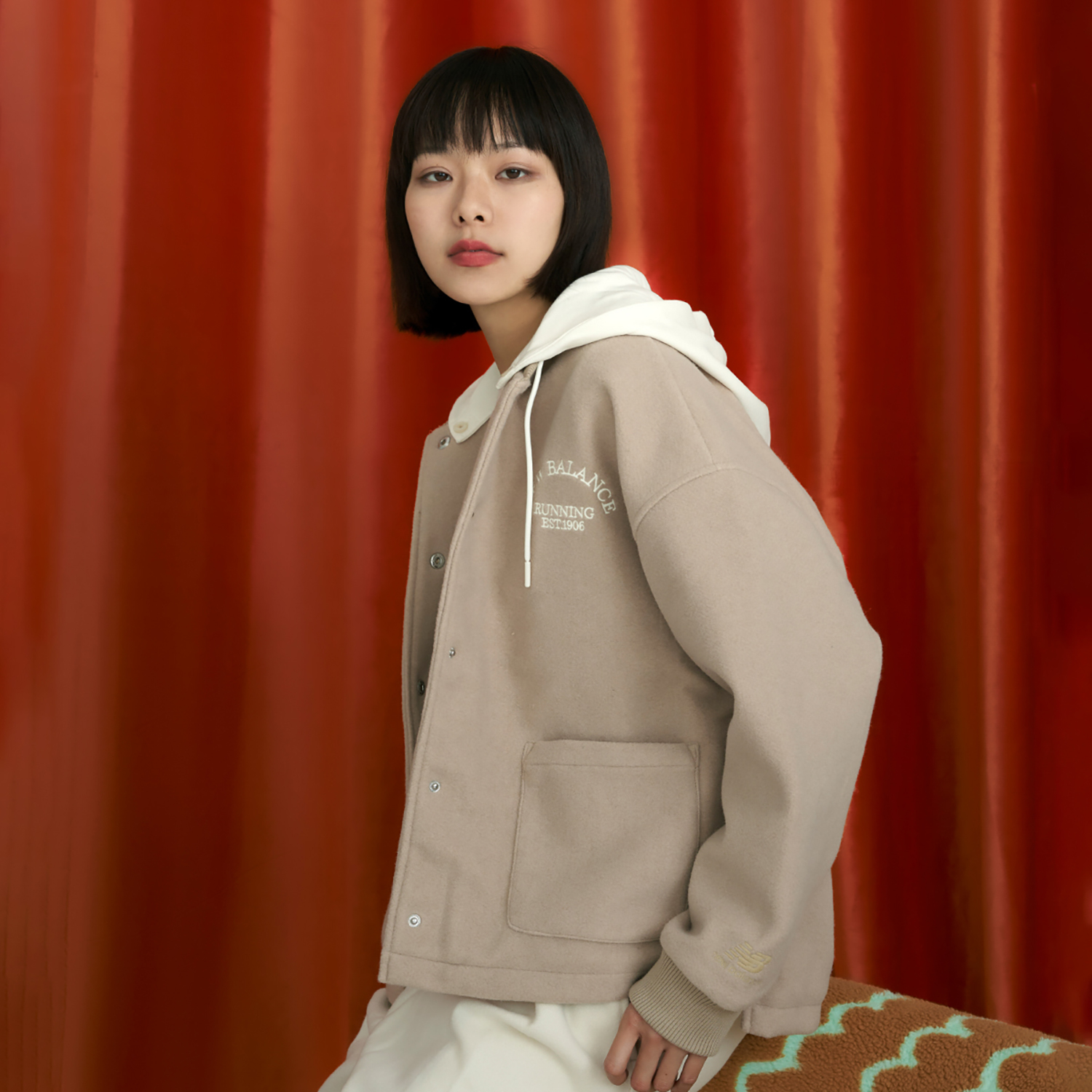 Purchase (W) 新百伦纯卡其色夹克春秋款 AWJ31353-BNN