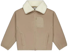 (Women) New Balance Solid Knit Collar Jacket Khaki MDD43232-LBE (Women) New Balance Solid Knit Collar Jacket Khaki MDD43232-LBE