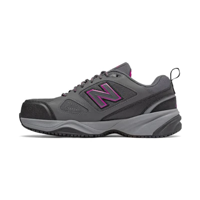 (W) NB Steel Toe 627 v2 Leather 'Black Gray Pink'
