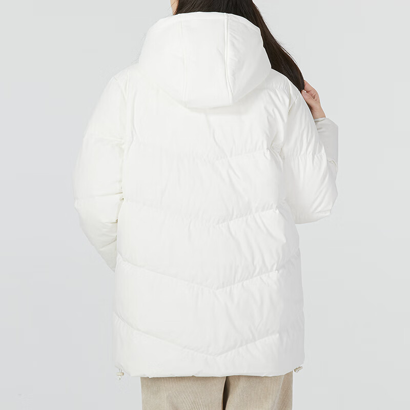 (Women) New Balance White Hooded Long Down Jacket with Multiple Pockets Winter. AWJ14367-NMC 圖 7