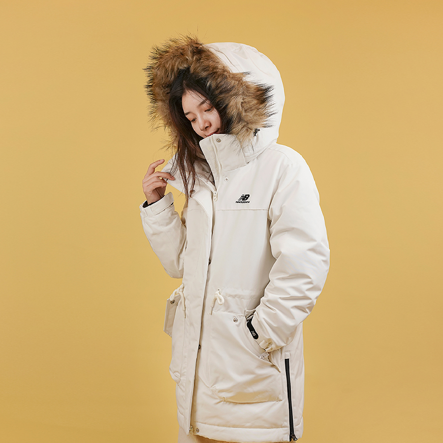 Sizing (W) 新百伦白色连帽冬季羽绒夹克 NPA46012-IV