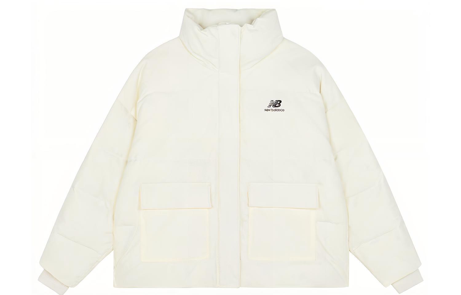 (Women) New Balance White Puffer Jacket Winter Warm Loose Fit. AWJ13342-SST